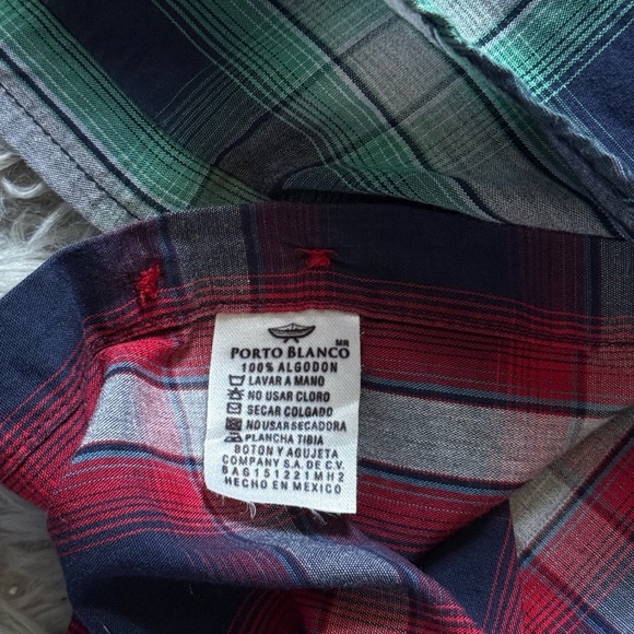 Bold Red and Blue Plaid Casual Button Down Shirt - Picture 9 of 9